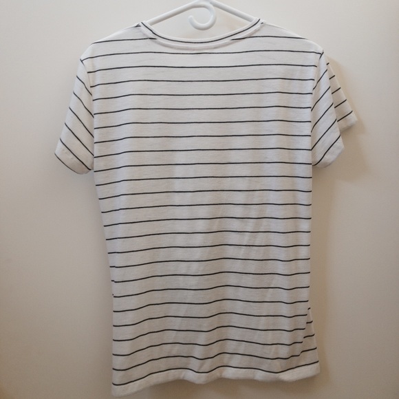 CLUB MONACO White Tee with Black Stripes - Picture 3 of 3